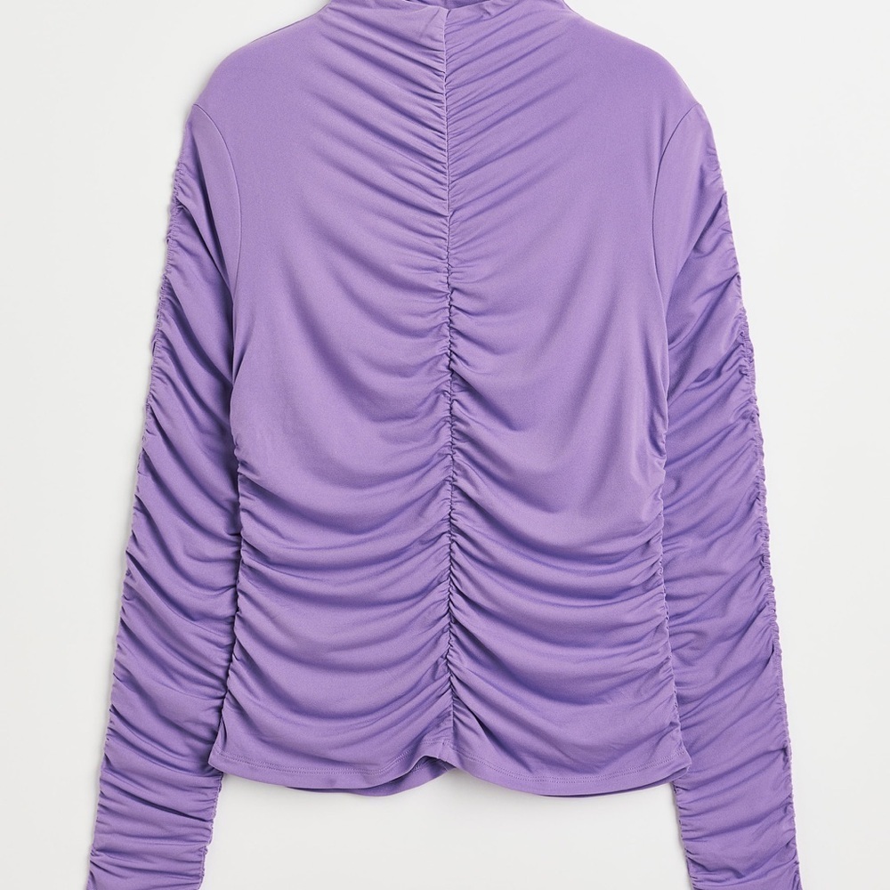 NWT Gathered Mock Neck Blouse